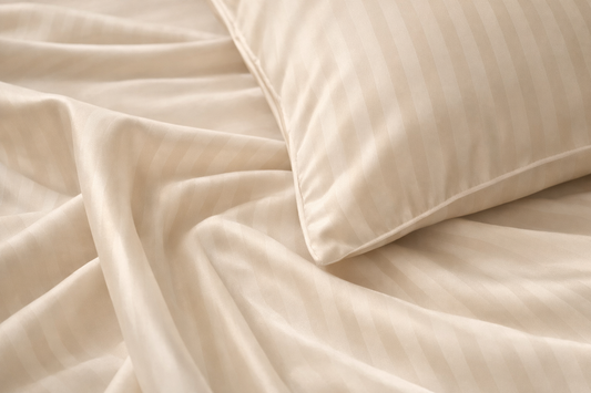 Soft Stripe Fitted Sheet Set (3pcs) – Beige