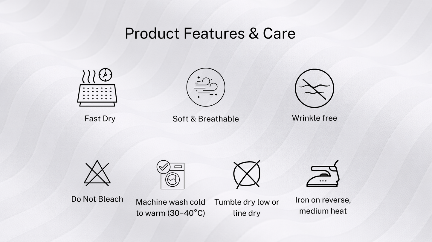 Soft Stripe Fitted Sheet Set (3pcs) – White