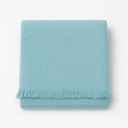 غطاء سرير/أريكة بنمط خلية النحل - لون موحد - بوليستر قطني - مقاس كينج/توأم