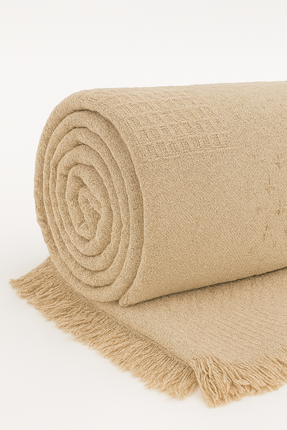 Honeycomb Bed/Sofa Throw - Solid - Poly Cotton- King/Twin