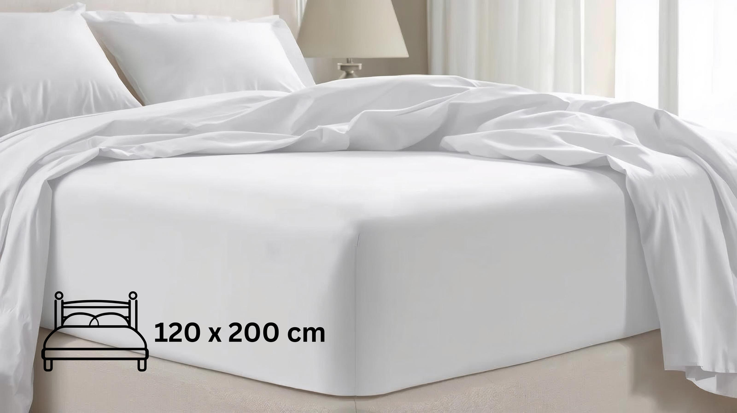 Luxury Satin Fitted Sheet – 400 TC Egyptian Cotton – White