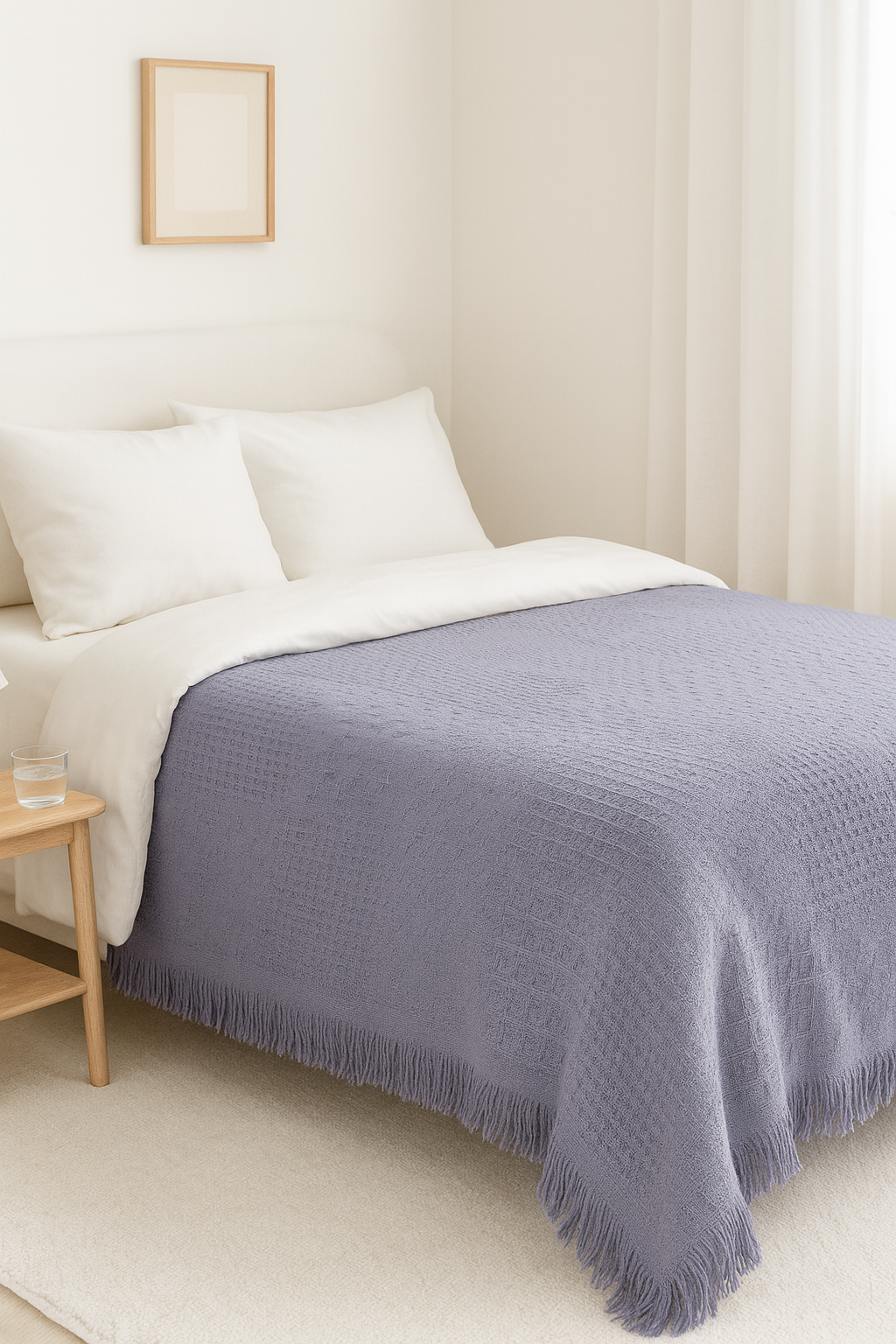 Solid Cotton Throw Blanket