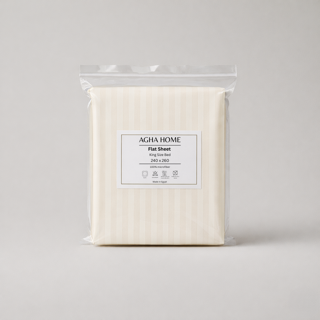 Flat sheet - Microfiber - Stripe - Off-White