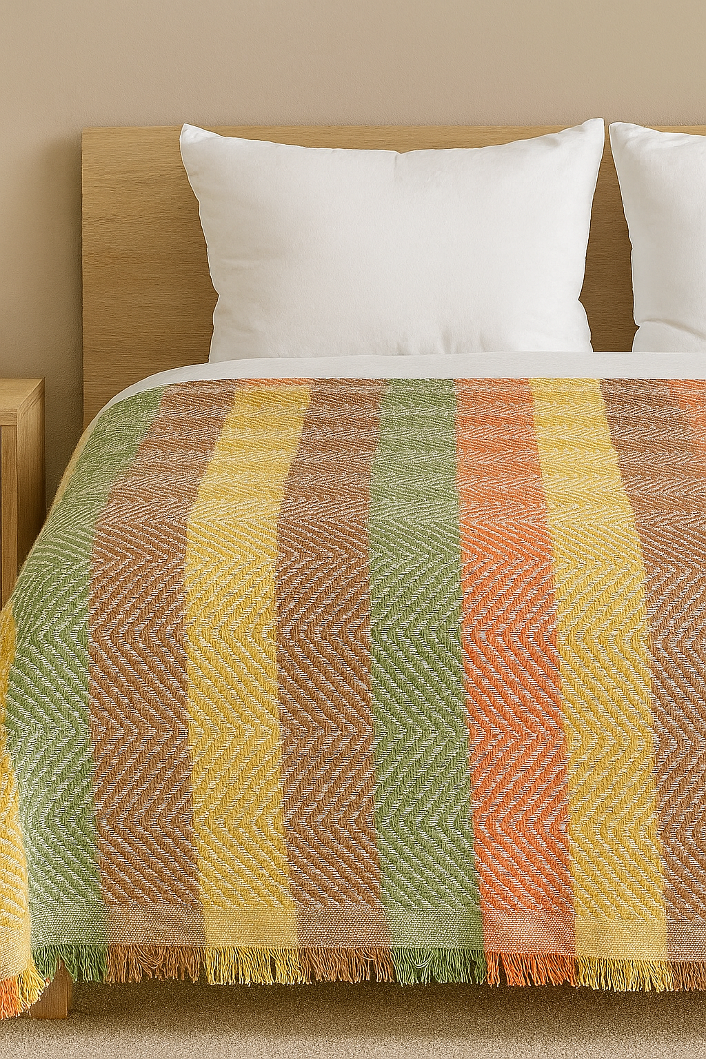 Striped Bed/Sofa Throw 220 x 240 cm