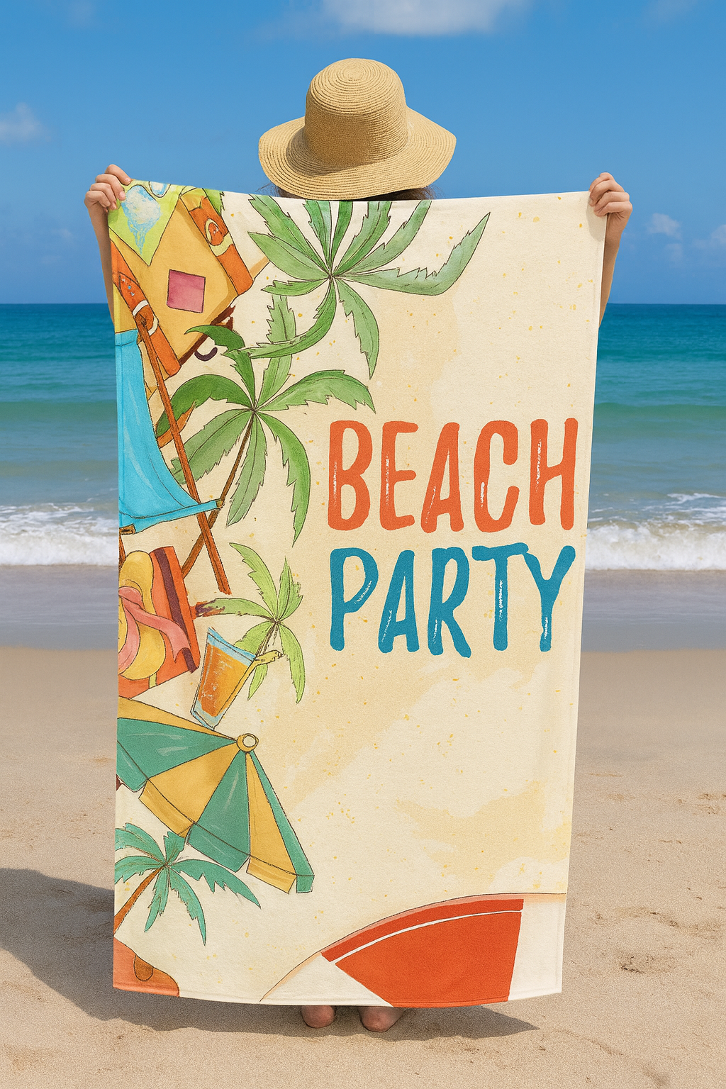 Printed Beach Towel - Microfiber