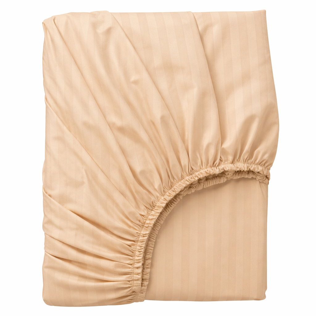 Soft Stripe Fitted Sheet Set (3pcs) – Beige