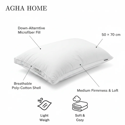 Agha Home Balanced Comfort Pillow – White – 50×70 cm