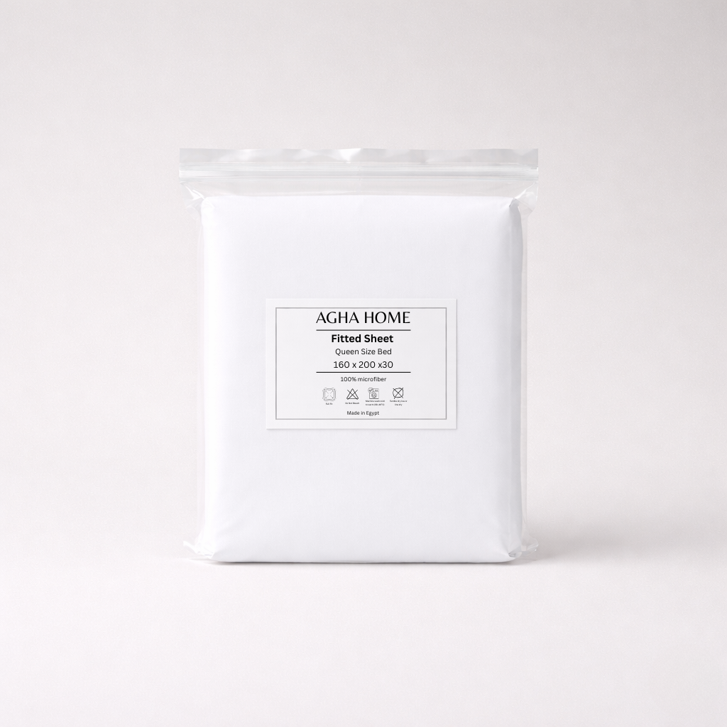 Fitted sheet - Microfiber - Solid - White