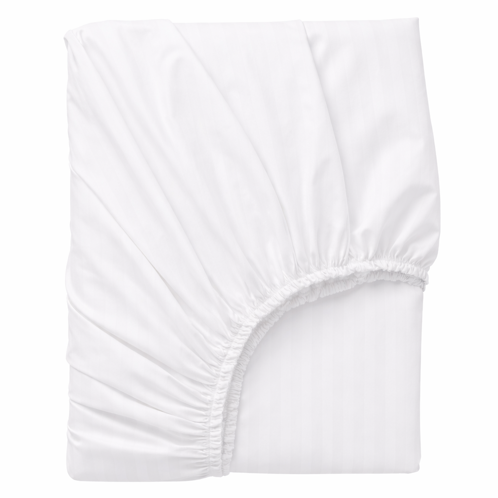 Soft Stripe Fitted Sheet Set (3pcs) – White