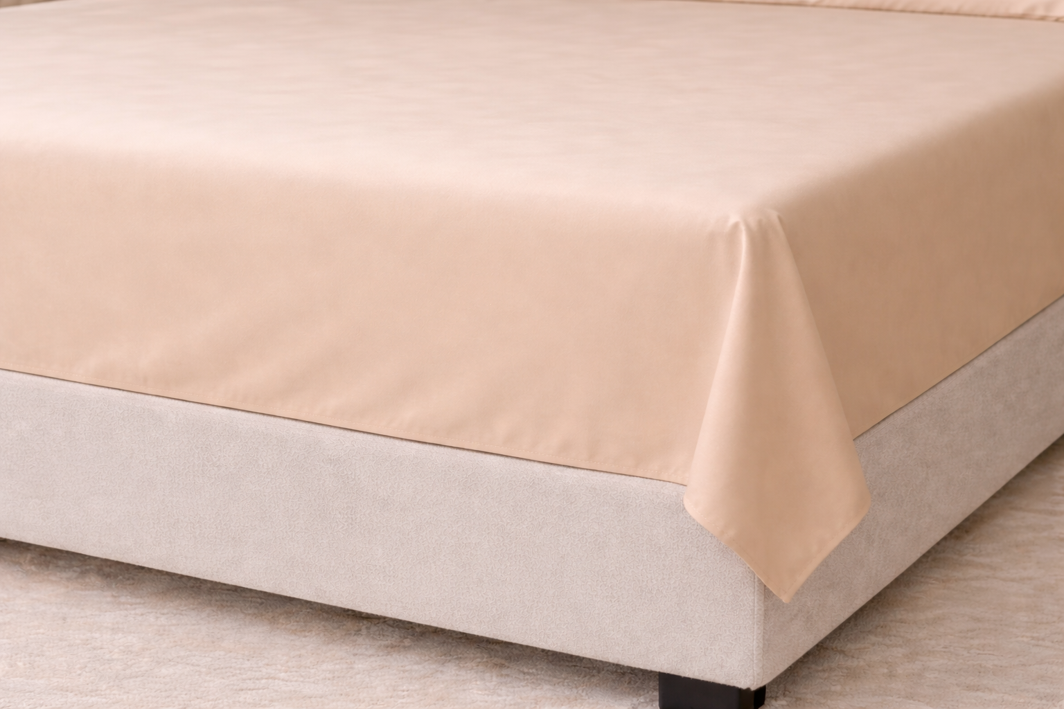 Flat sheet - Microfiber - Solid - Beige