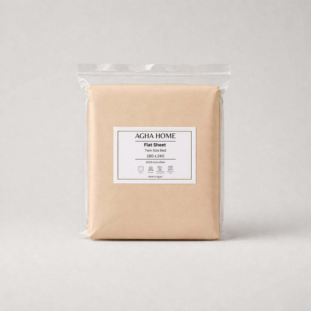 Flat sheet - Microfiber - Solid - Beige