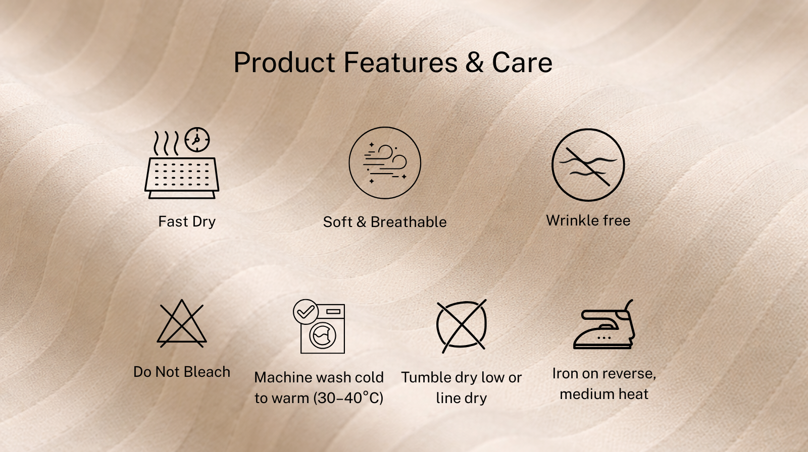 Agha Home Fitted Sheet – Microfiber Stripe Beige