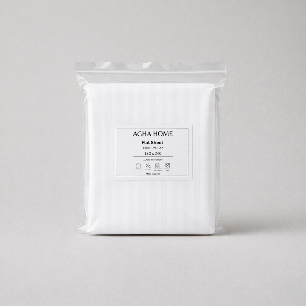 Flat sheet - Microfiber - Stripe - White