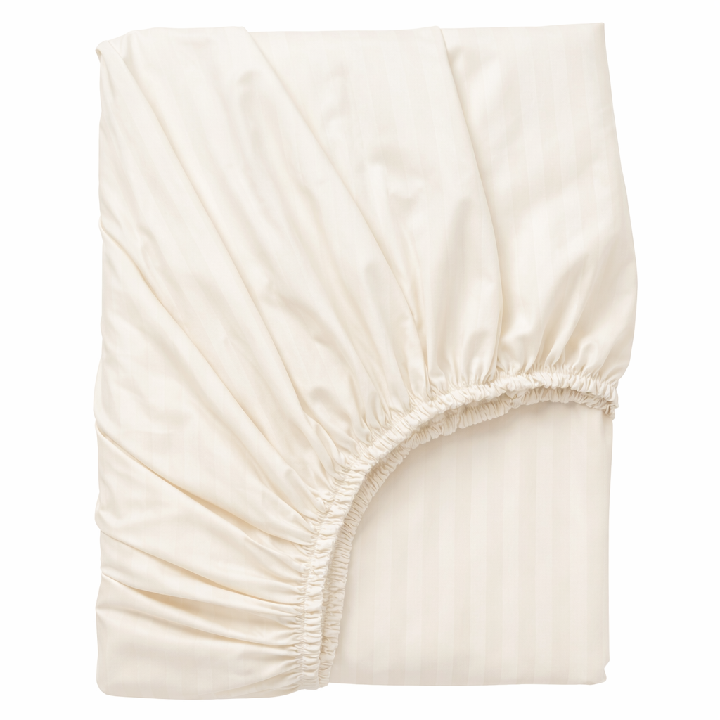 Fitted sheet - Microfiber - Stripe - Off-White