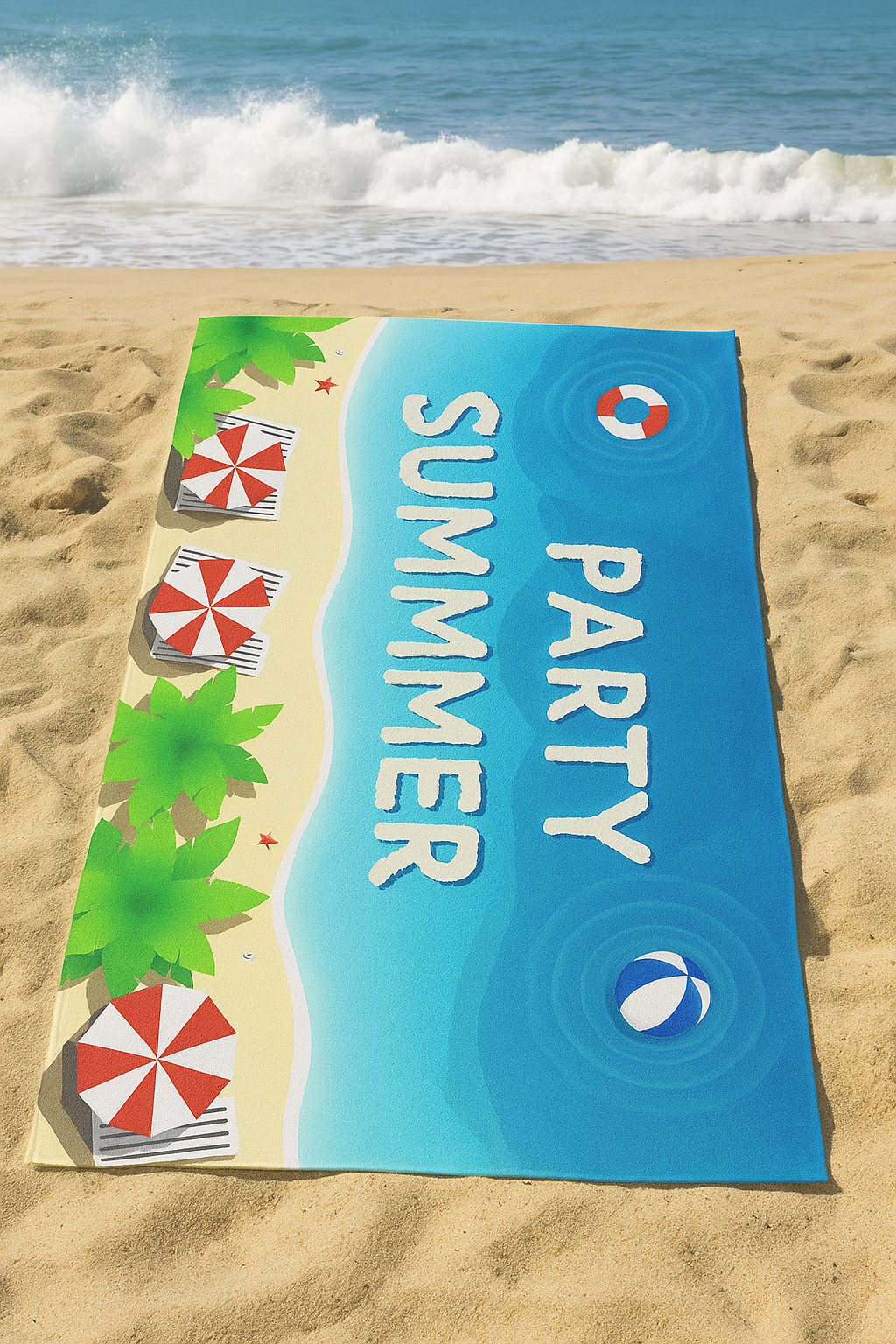 Printed Beach Towel - Microfiber
