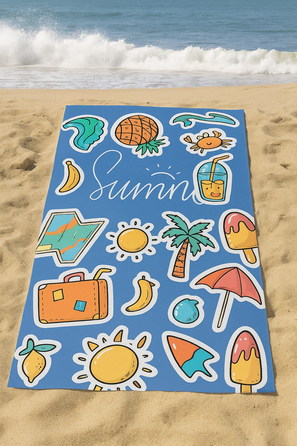 Printed Beach Towel - Microfiber