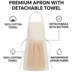 Waterproof Kitchen Apron with Dish Towel, Printed Patterns, Adjustable Straps (4)