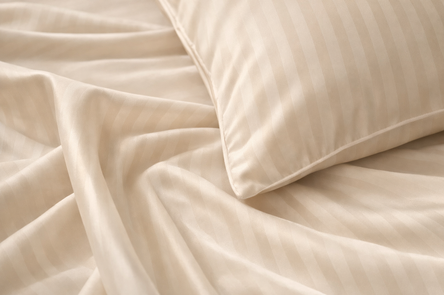 Soft Stripe Fitted Sheet Set (3pcs) – Beige