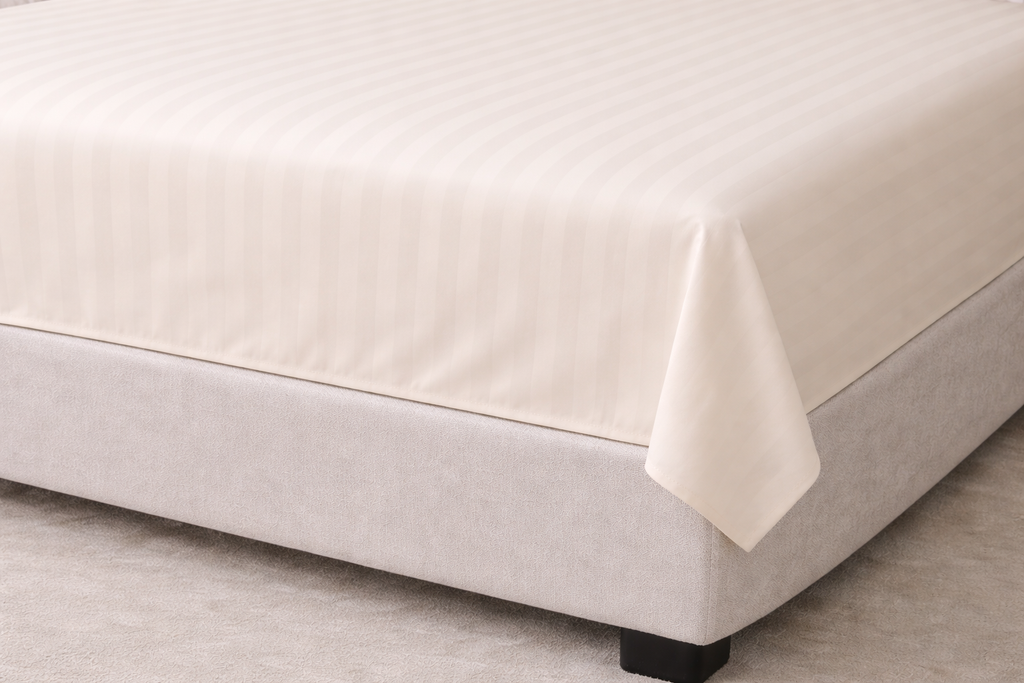 Flat sheet - Microfiber - Stripe - Off-White