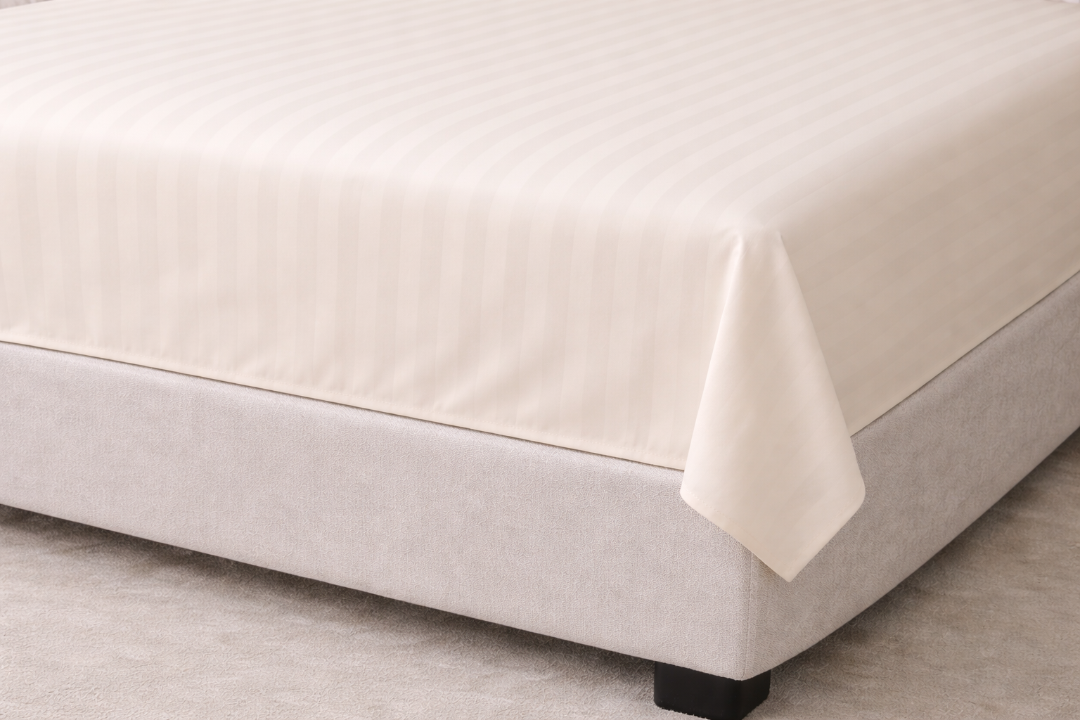 Flat sheet - Microfiber - Stripe - Off-White