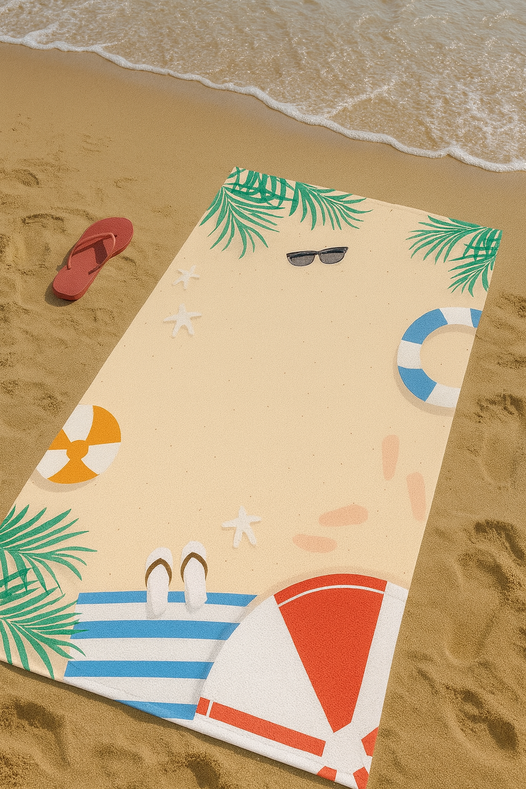 Printed Beach Towel - Microfiber