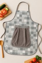 Waterproof Kitchen Apron with Dish Towel, Printed Patterns, Adjustable Straps (2)