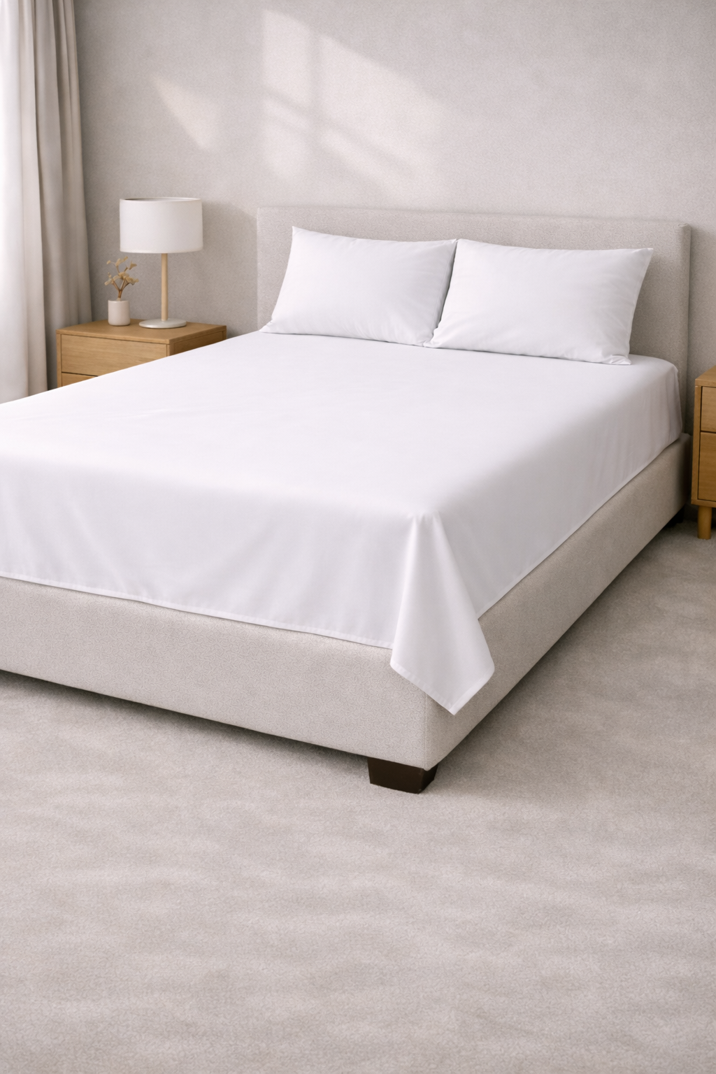 Flat sheet - Microfiber - Solid - White