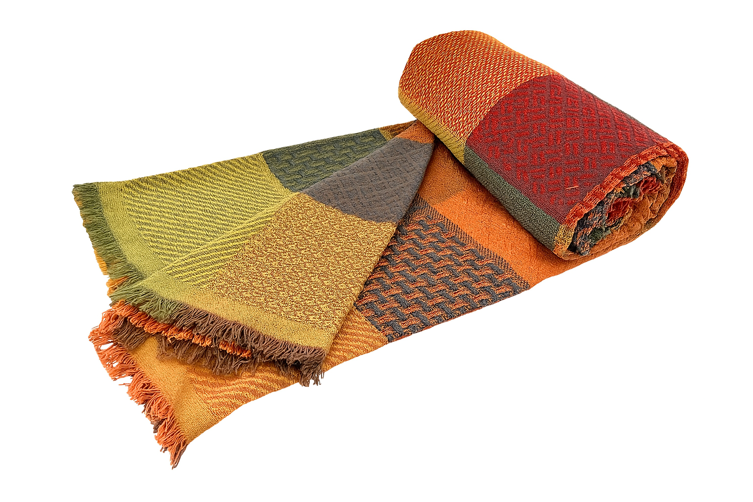 Patchwork Bed/Sofa Throw - Multicolor - King/Twin Bed Size