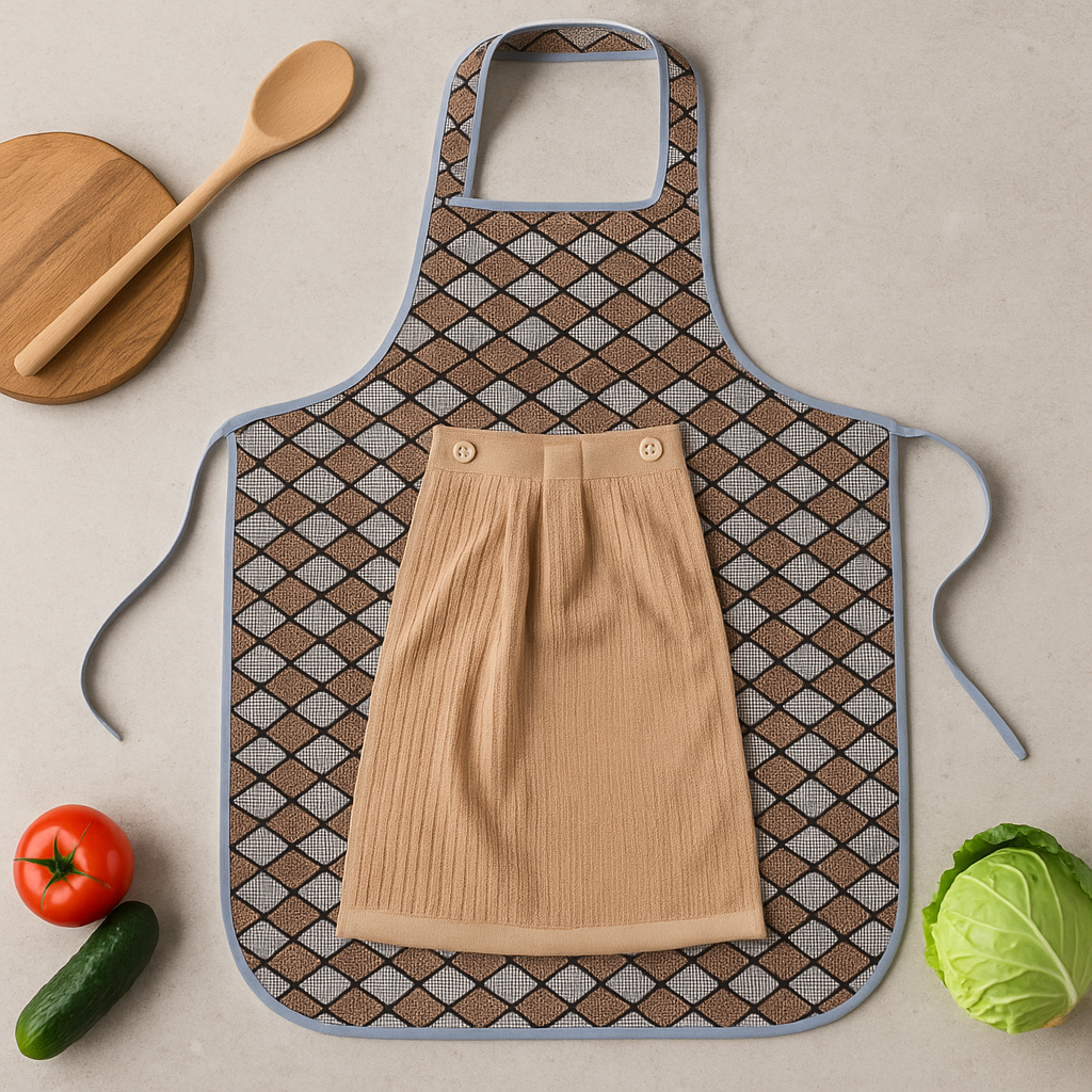 Waterproof Kitchen Apron with Dish Towel, Printed Patterns, Adjustable Straps (5)