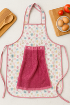Waterproof Kitchen Apron with Dish Towel, Printed Patterns, Adjustable Straps (7)
