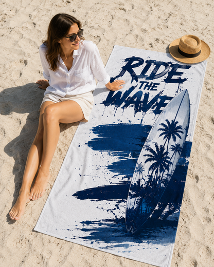 Agha Home Beach Vibes Cotton Beach Towel – 100x190 cm