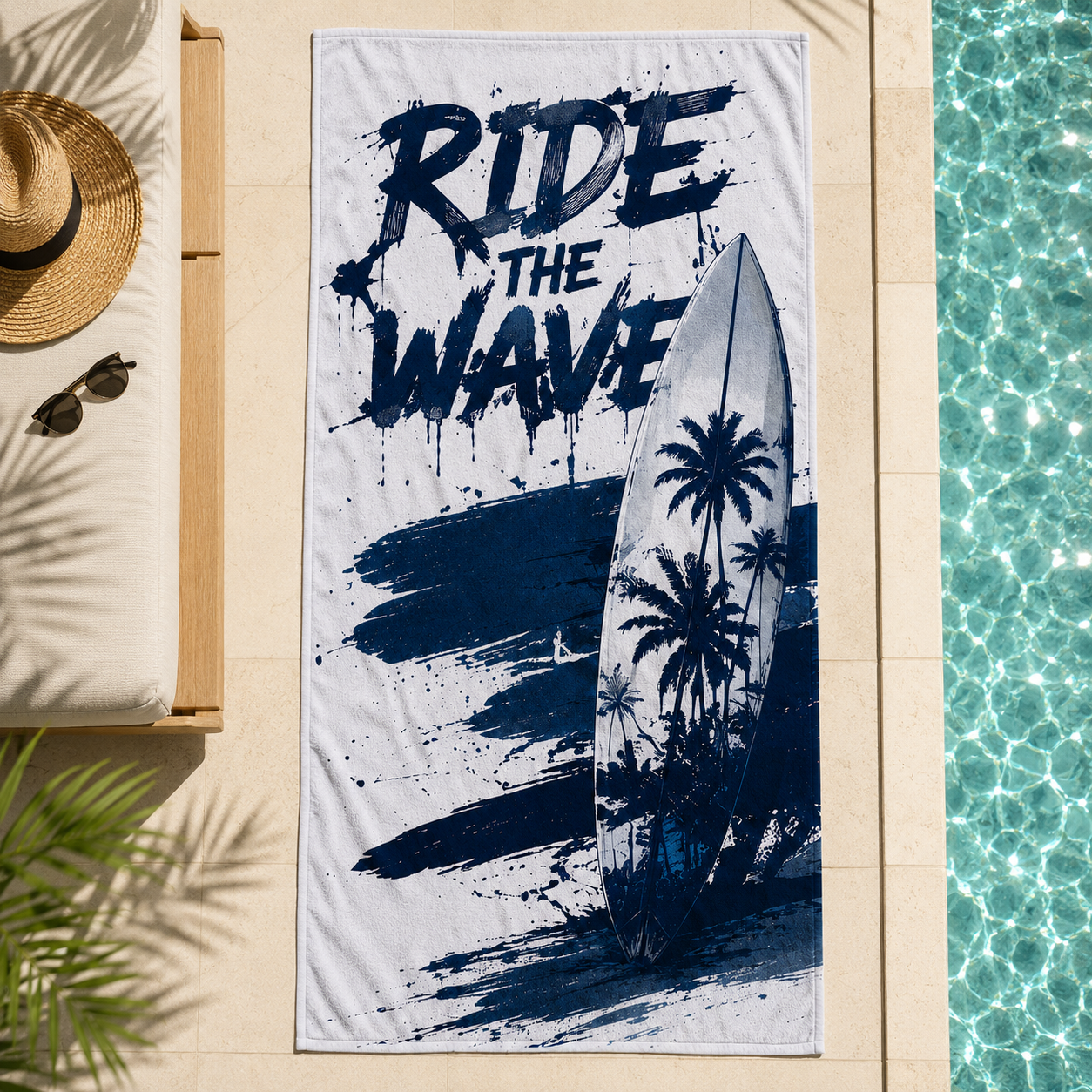 Agha Home Beach Vibes Cotton Beach Towel – 100x190 cm