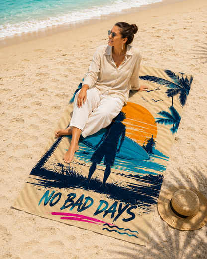 Agha Home Beach Vibes Cotton Beach Towel – 100x190 cm