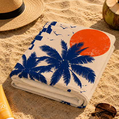 Agha Home Beach Vibes Cotton Beach Towel – 100x190 cm