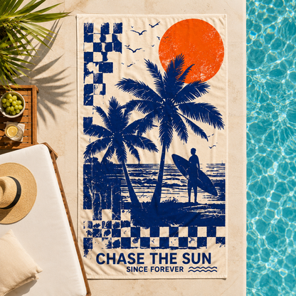 Agha Home Beach Vibes Cotton Beach Towel – 100x190 cm