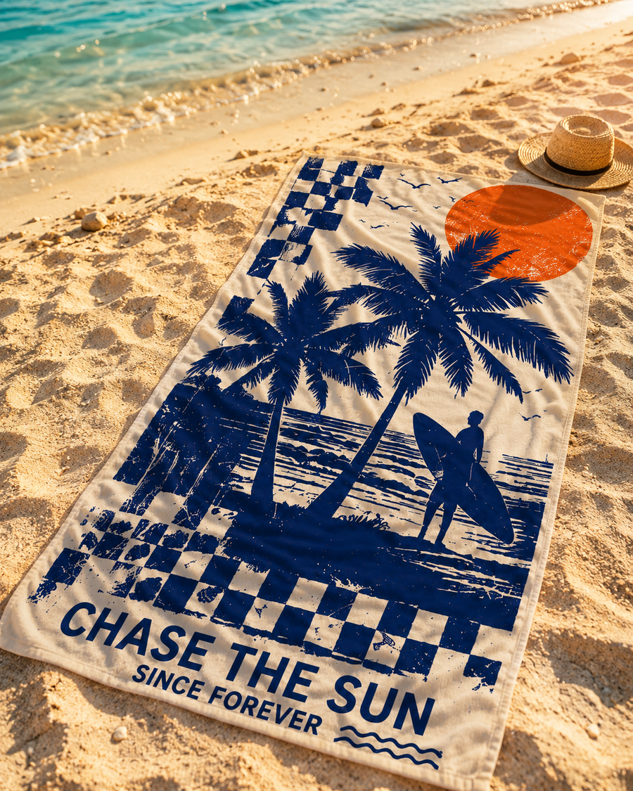 Agha Home Beach Vibes Cotton Beach Towel – 100x190 cm