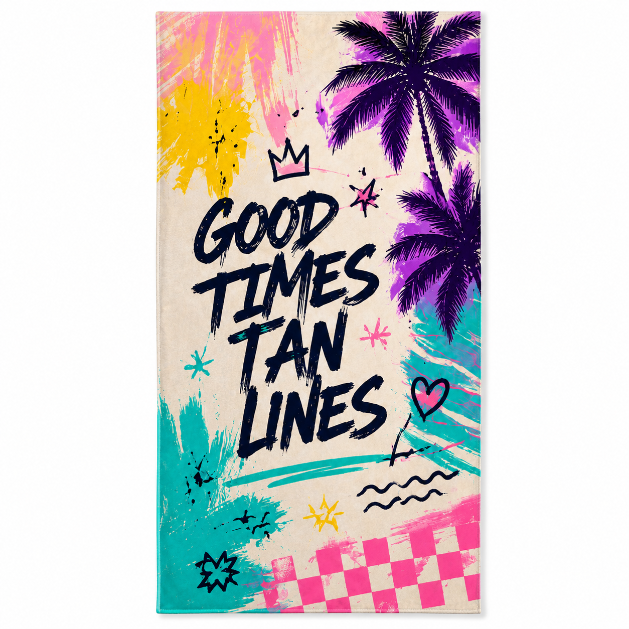 Agha Home Beach Vibes Cotton Beach Towel – 100x190 cm