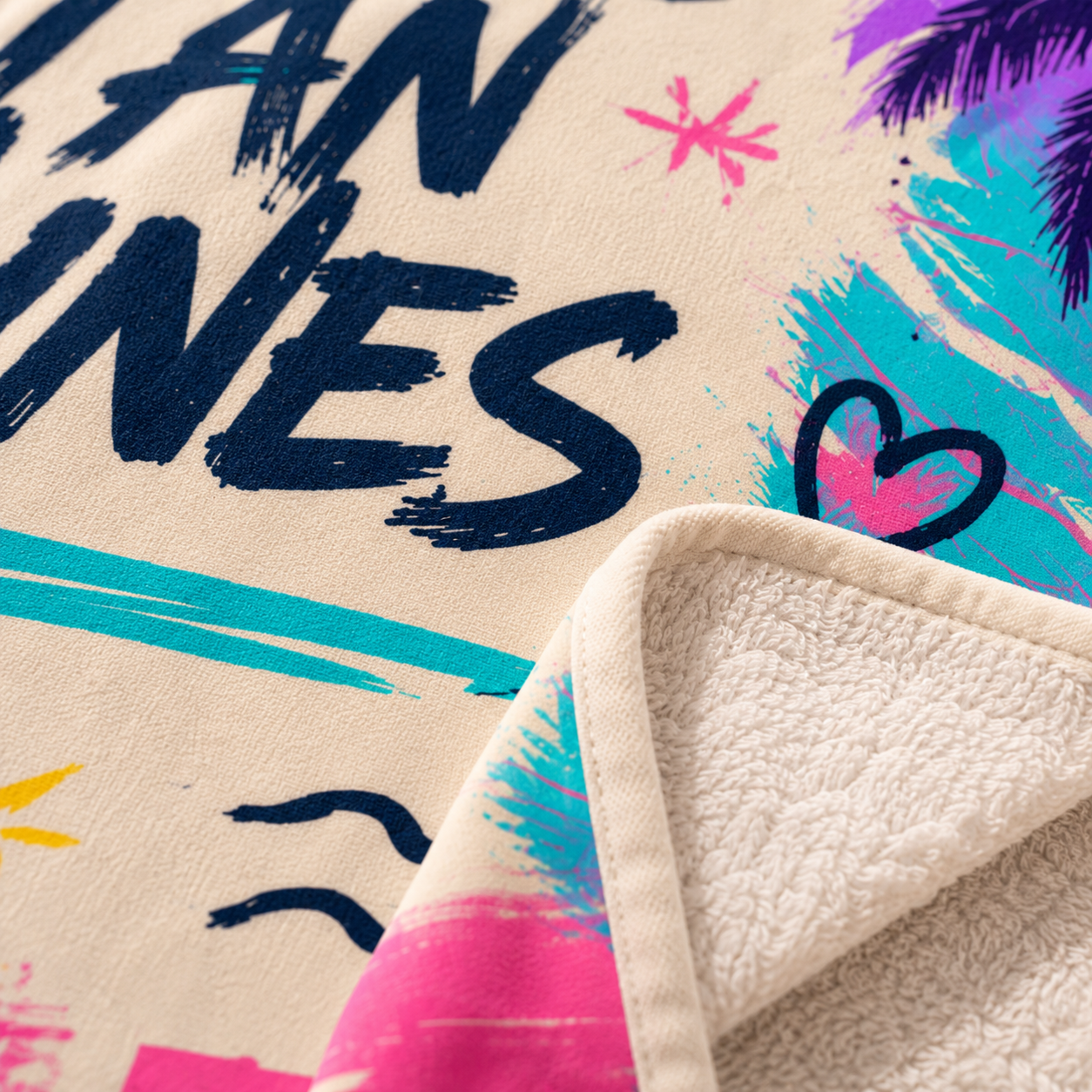 Agha Home Beach Vibes Cotton Beach Towel – 100x190 cm