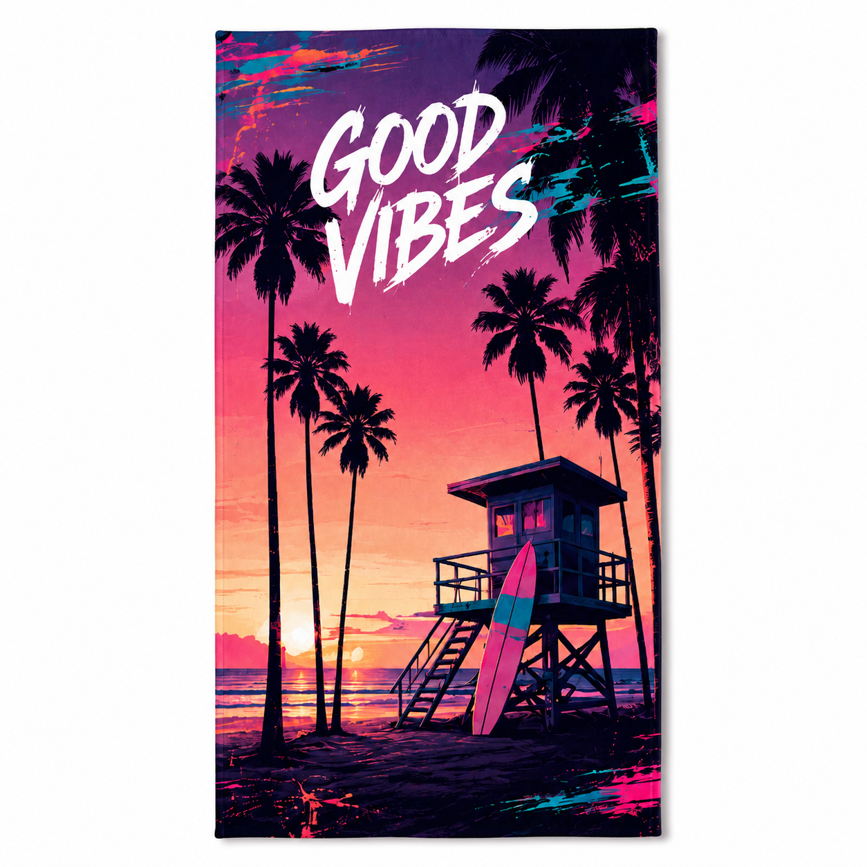Agha Home Beach Vibes Cotton Beach Towel – 100x190 cm