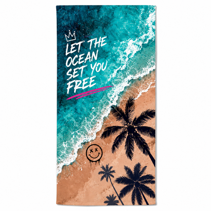 Agha Home Beach Vibes Cotton Beach Towel – 100x190 cm