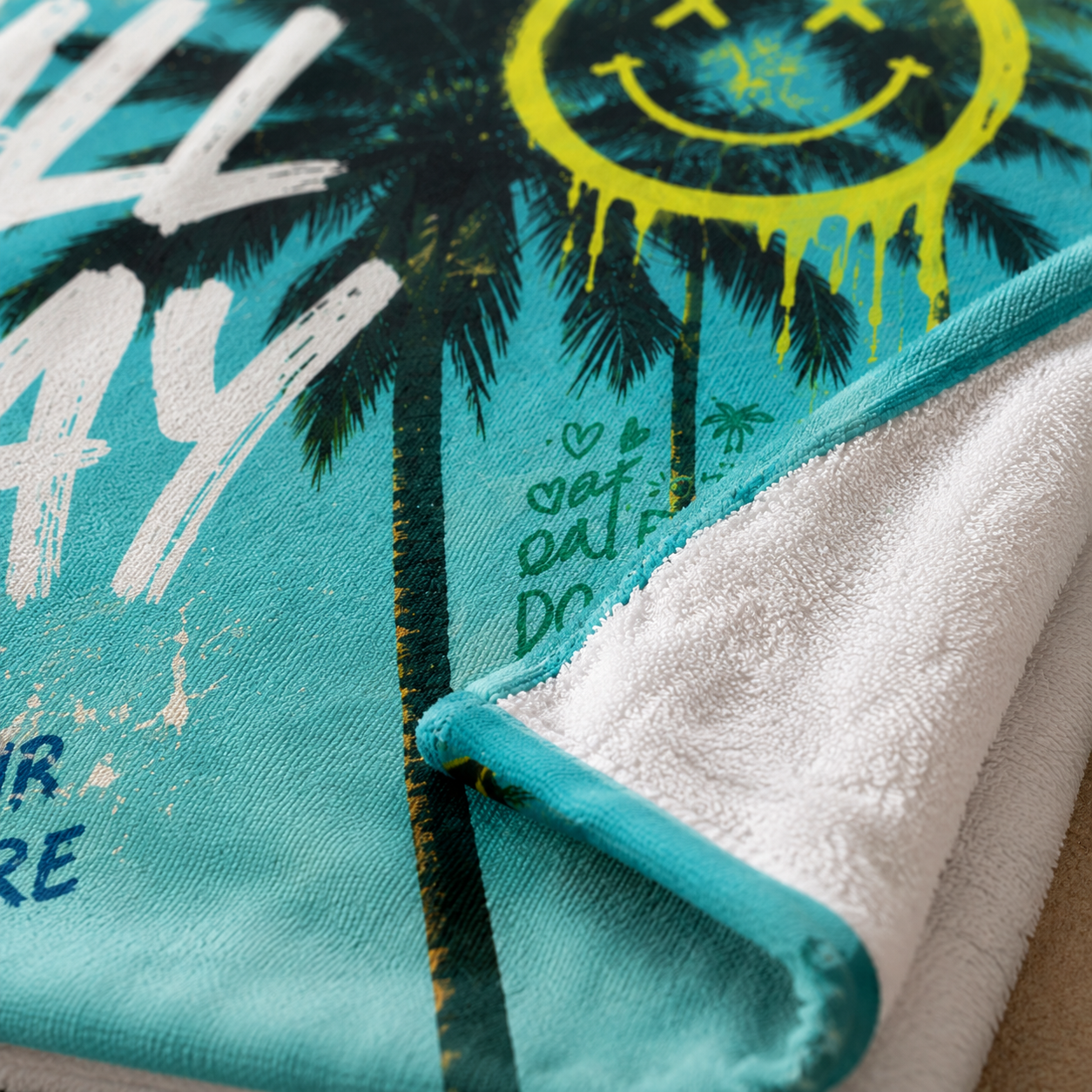 Agha Home Beach Vibes Cotton Beach Towel – 100x190 cm