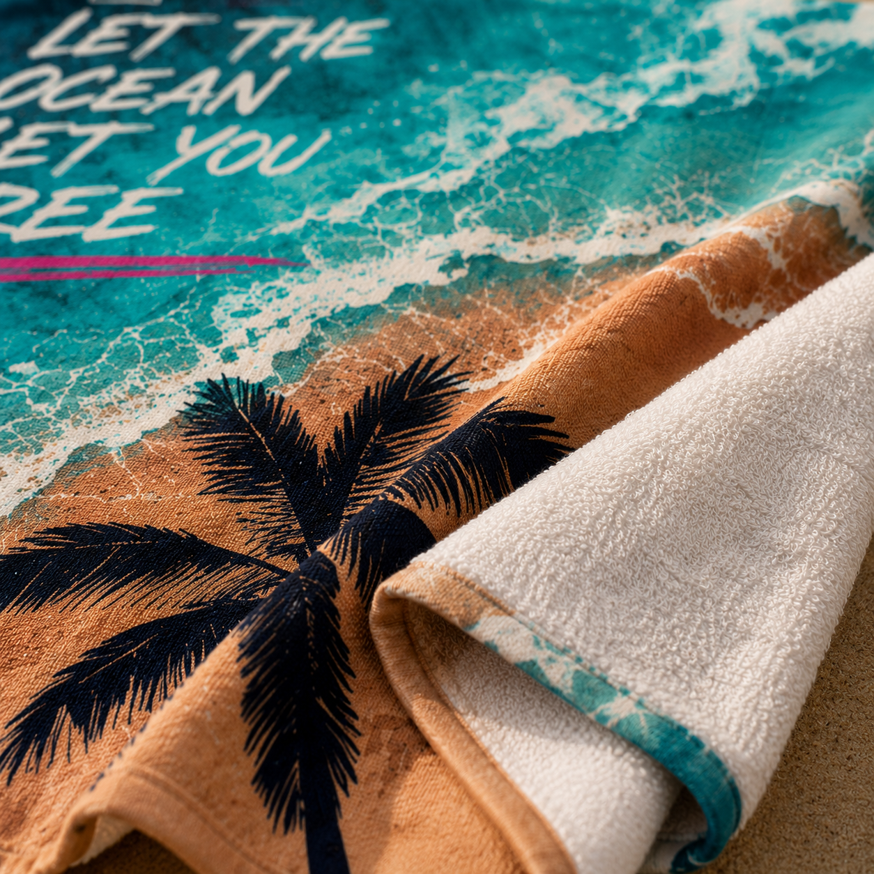 Agha Home Beach Vibes Cotton Beach Towel – 100x190 cm