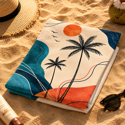 Agha Home Coastal Escape Cotton Beach Towel – 100x190 cm