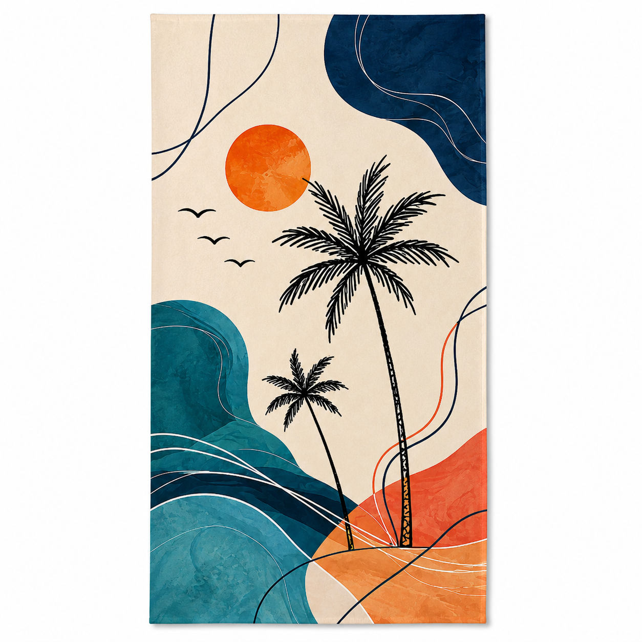Agha Home Coastal Escape Cotton Beach Towel – 100x190 cm