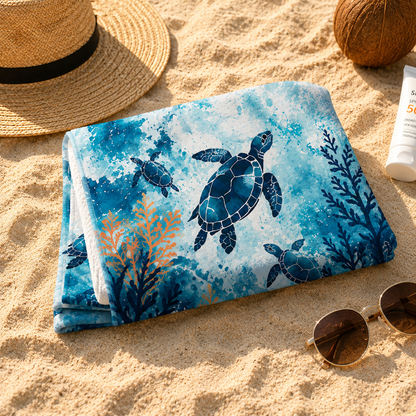 Agha Home Coastal Escape Cotton Beach Towel – 100x190 cm