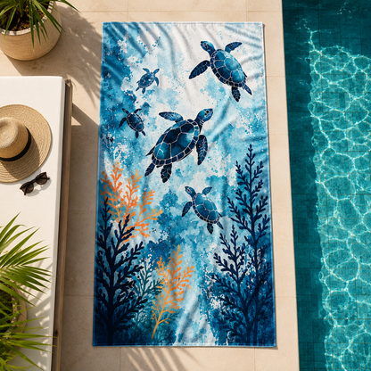 Agha Home Coastal Escape Cotton Beach Towel – 100x190 cm