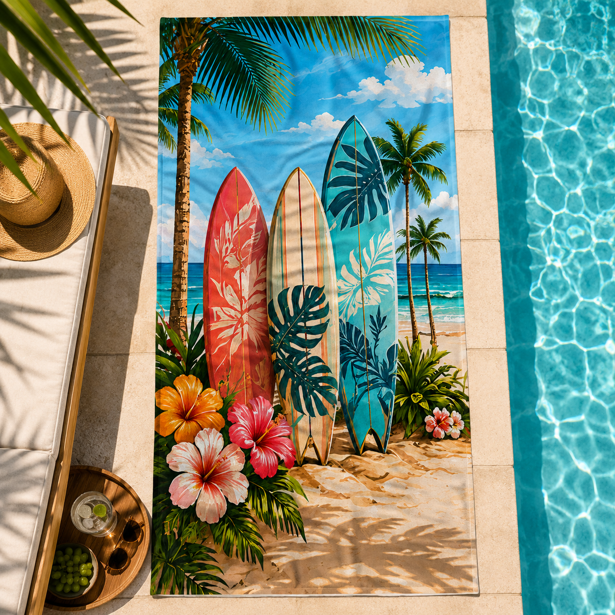 Agha Home Coastal Escape Cotton Beach Towel – 100x190 cm