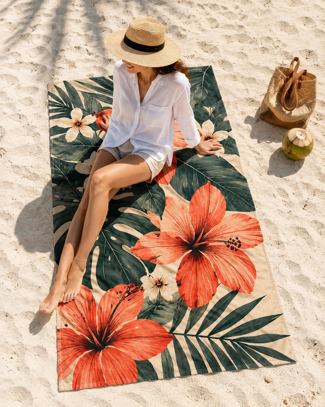 Agha Home Coastal Escape Cotton Beach Towel – 100x190 cm