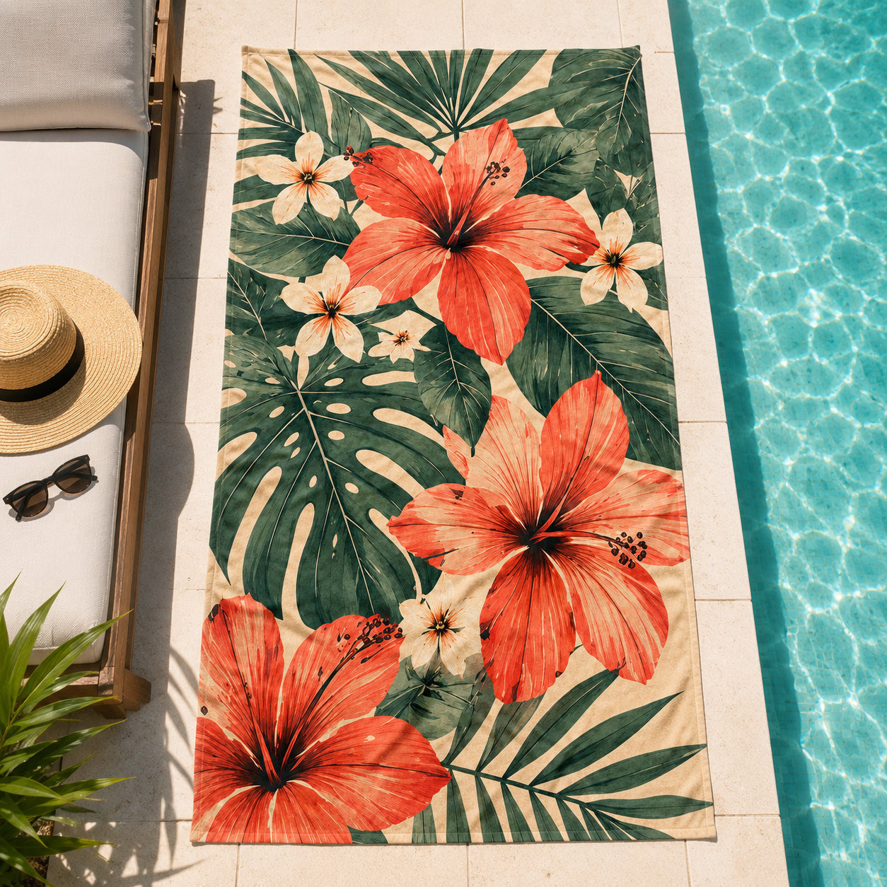 Agha Home Coastal Escape Cotton Beach Towel – 100x190 cm