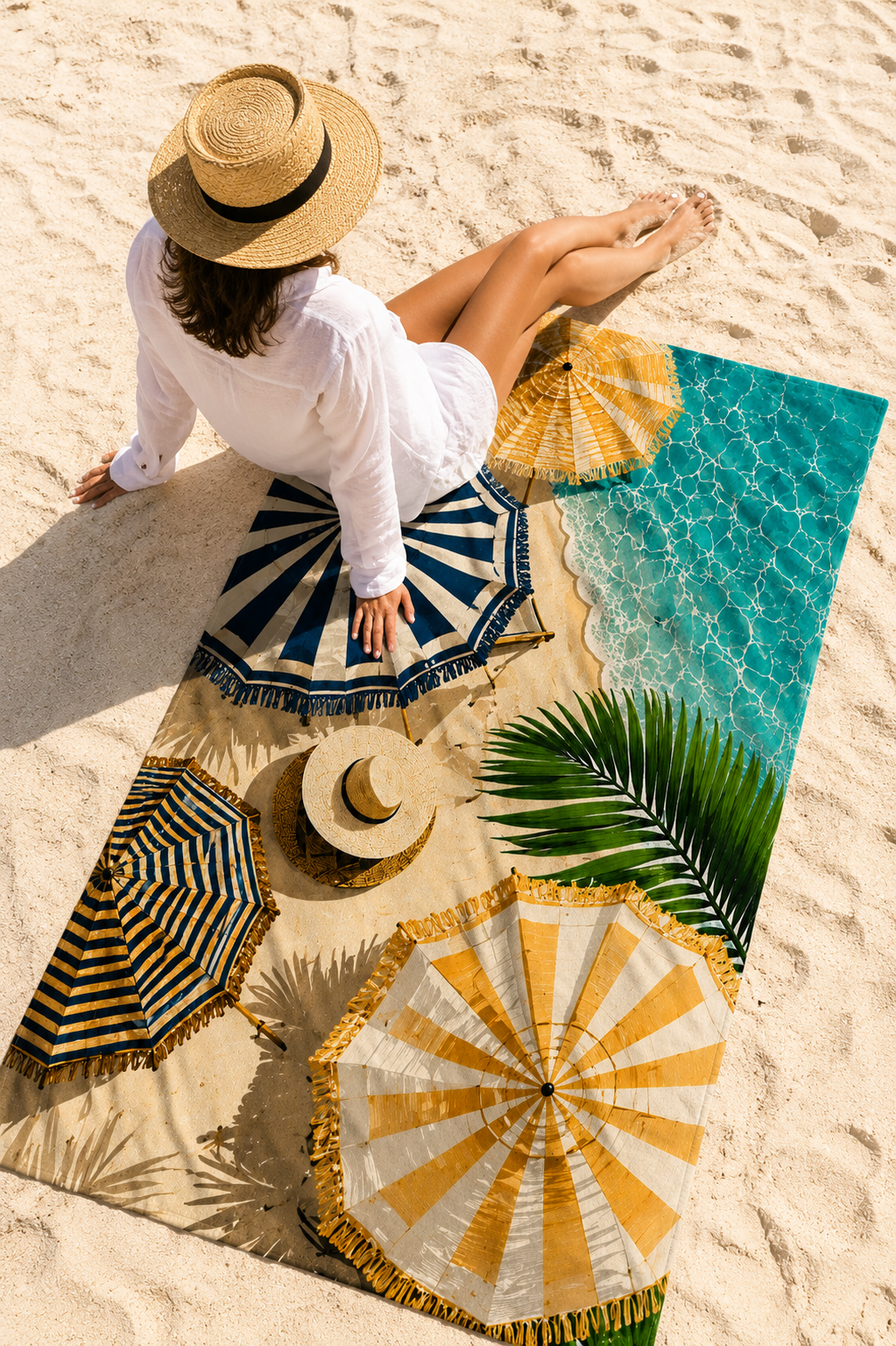 Agha Home Coastal Escape Cotton Beach Towel – 100x190 cm